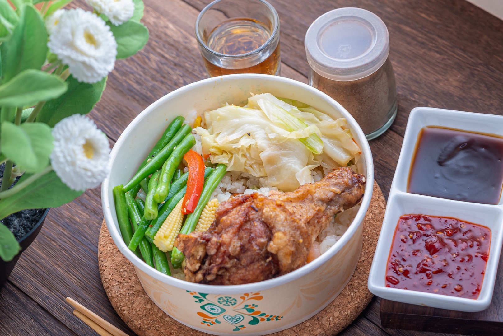 炸雞腿+炒飯